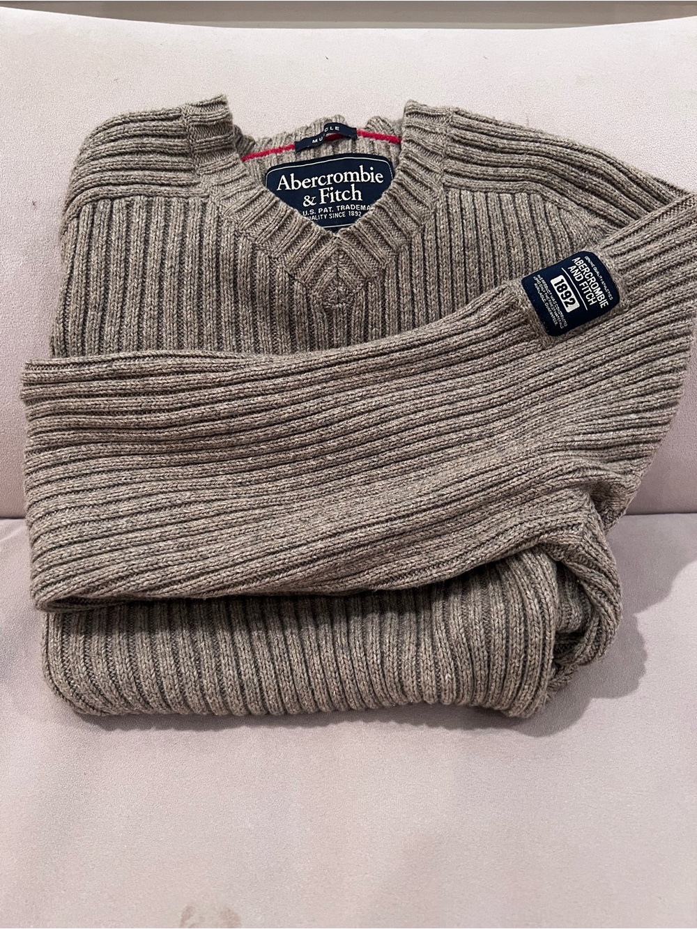 Vintage Abercrombie & Fitch Muscle Ribbed V-Neck Sweater